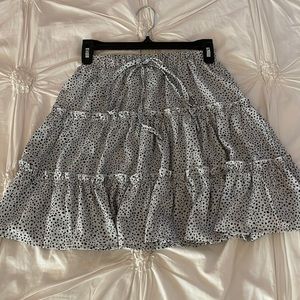 Dalmatian print knot detail layered skirt